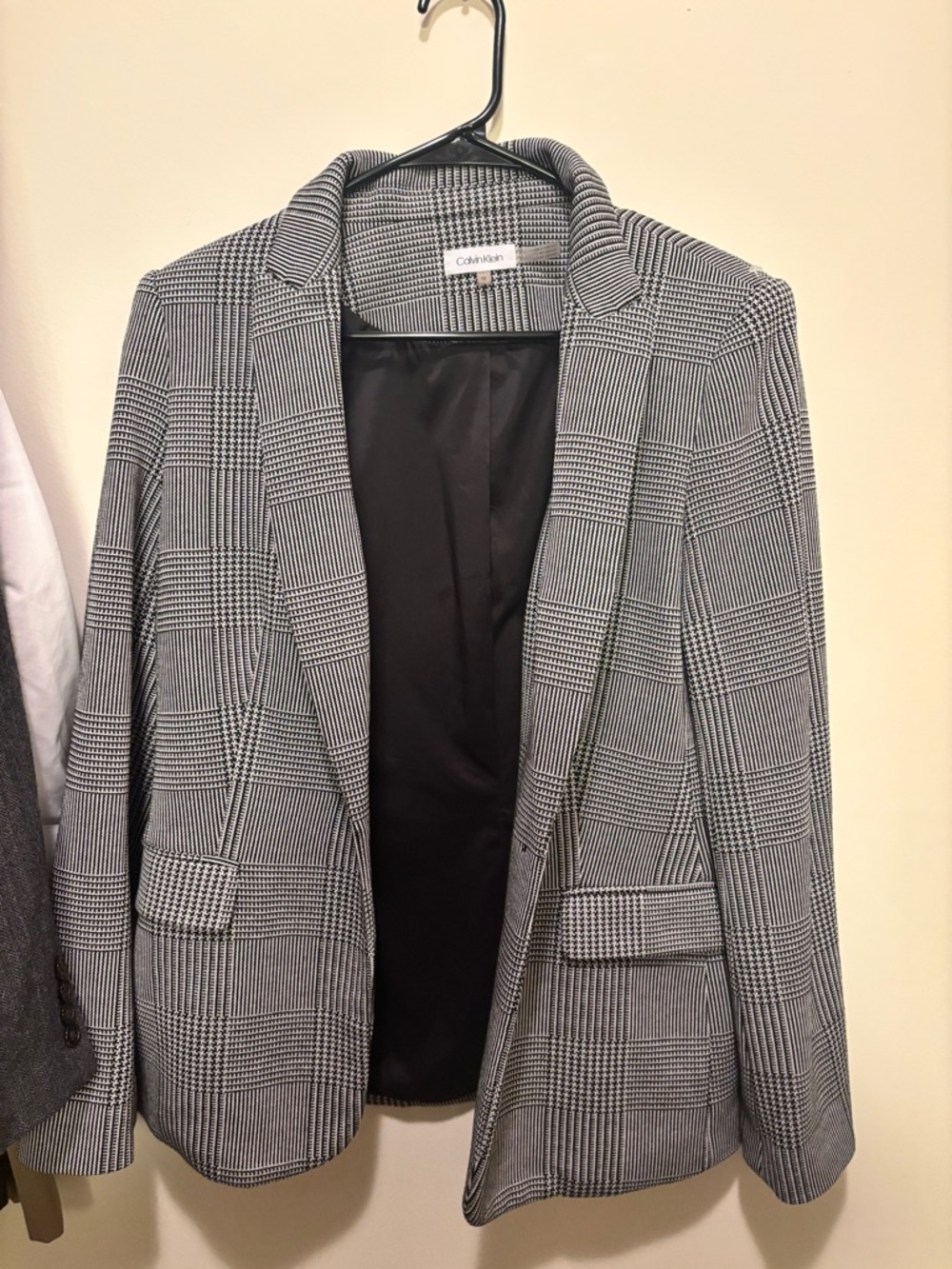 Calvin Klein Black & White Glen Plaid Jacket